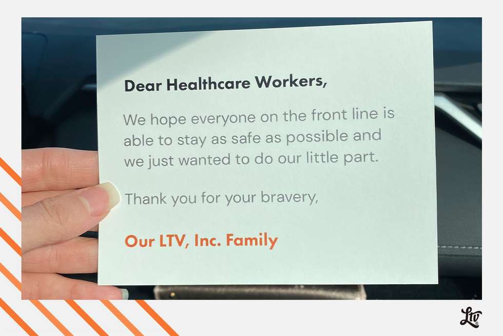 LTV Co. healthcare workers thank you card